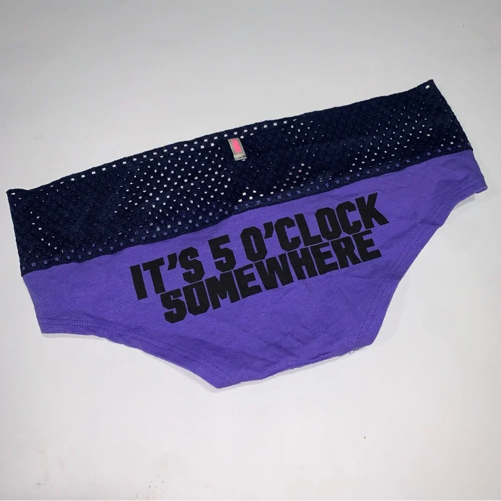 **** LAST PAIR **** Victoria's Secret PINK Purple Navy Panties‎ Under XS P077
